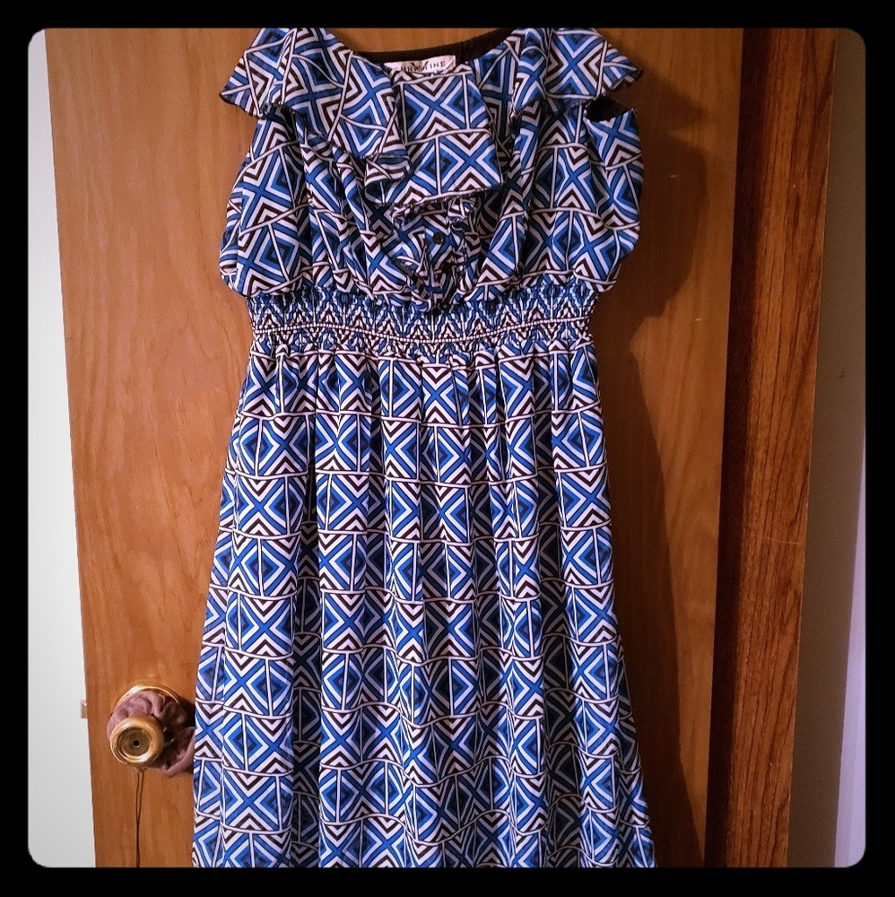 GentlyXL used Christine Spaghetti Blue/Black Dress